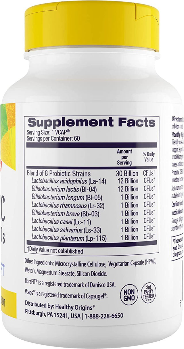 Healthy Origins Probiotic 30 Billion Cfu'S (60 Veggie Capsules)