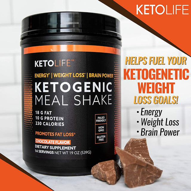 Ketogenic Meal Shake, Ketogenic Meal Shake, Supports Energy Levels, Promotes Weight Loss, 14 Servings, Keto and Paleo Friendly, Chocolate Flavor 1.18 Pound
