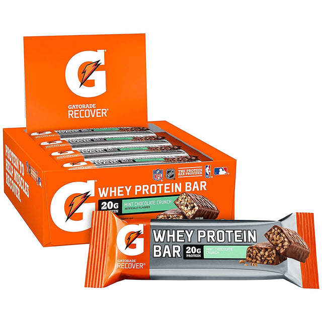 Gatorade Whey Protein Bars Variety Pack (18 Count) and Mint Chocolate Crunch (12 Count)