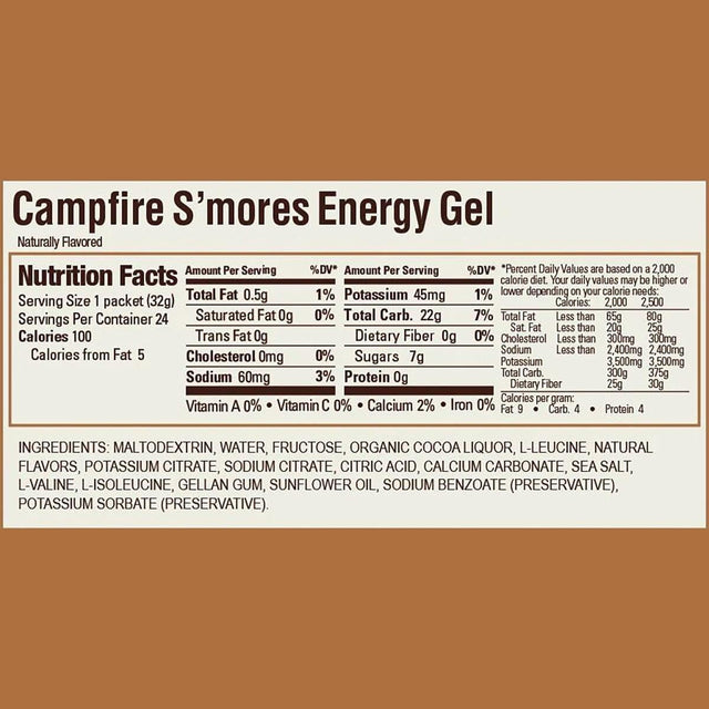 GU Energy Gel - 24 Pack Campfire S'Mores, 24 Pack