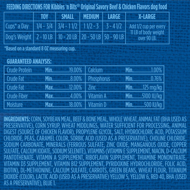 Kibbles 'N Bits Original Savory Beef & Chicken Flavors Dry Dog Food, 50-Pound