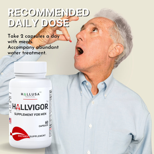 HALLVIGOR Men - Strongest Male Enhancement - Testosterone Men - Booster - 60 Cap