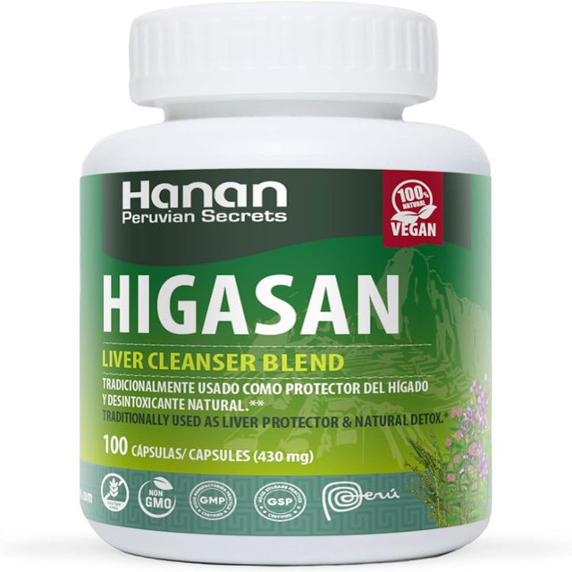 Hanan Higasan Liver Cleanser Blend | 100 Capsules | Naturally Aids in Supporting Healthy Liver Function & Promote Normal Cholesterol Levels