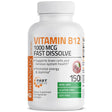 Bronson Vitamin B12 1000 Mcg Fast Dissolve Cherry Tablets - Supports Brain Cells & Nervous System Health, Promotes Energy & Stamina, 150 Cherry Flavored Vegetarian Lozenges