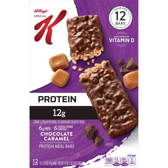 Kellogg'S Special K Chocolate Caramel Chewy Protein Meal Bars, Ready-To-Eat, 19 Oz, 12 Count