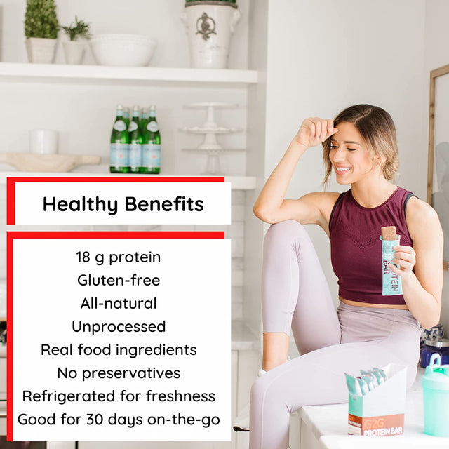 G2G Protein Bar, Almond Mocha, Real Food Ingredients, Refrigerated for Freshness, Healthy Snack, Delicious Meal Replacement, Gluten-Free, 8 Count (Pack of 8)