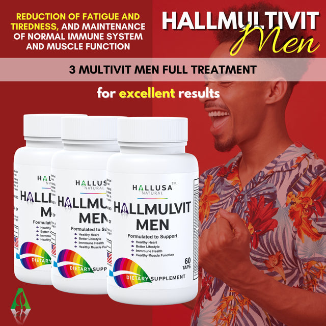 HALLMULTIVIT Men'S Multivitamin - Energy & Vitality - 60 Tabs