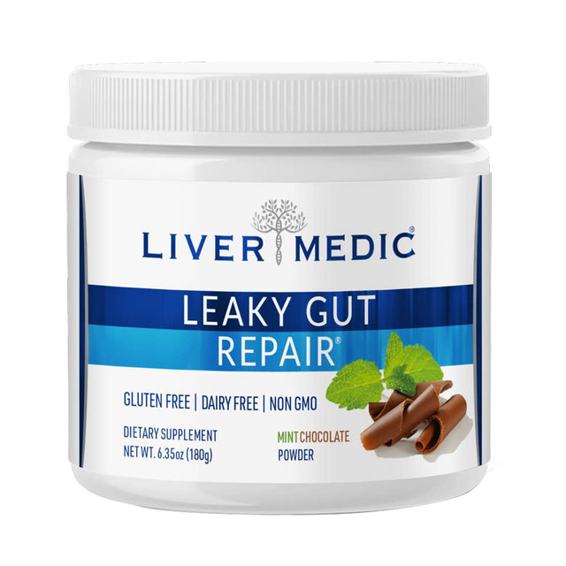 Leaky Gut Repair Powder (180 G) - Glutamine Powder W/Slippery Elm and Marshmallow Root - Leaky Gut Repair Supplements for IBS Relief, Bloating, Heartburn, & Gut Health - Mint Chocolate Flavor