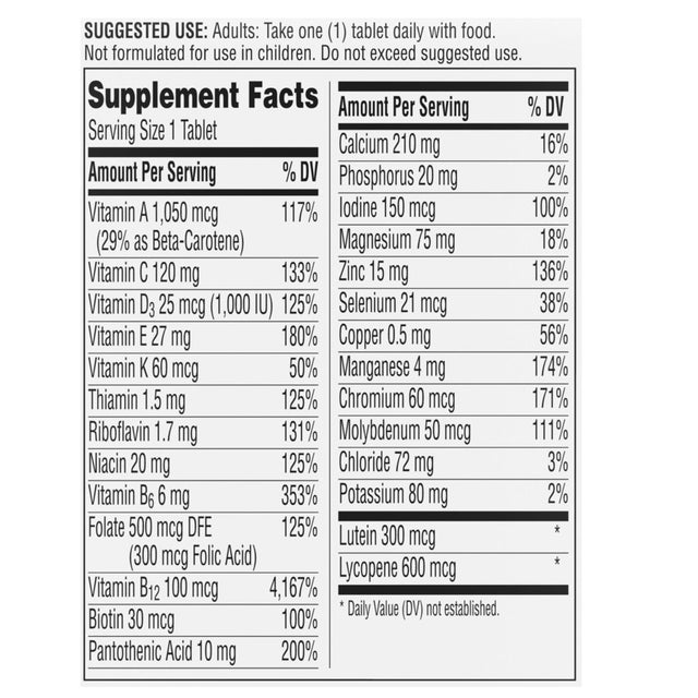 Centrum Silver Mens 50 plus Vitamins, Multivitamin Supplement, 65 Count