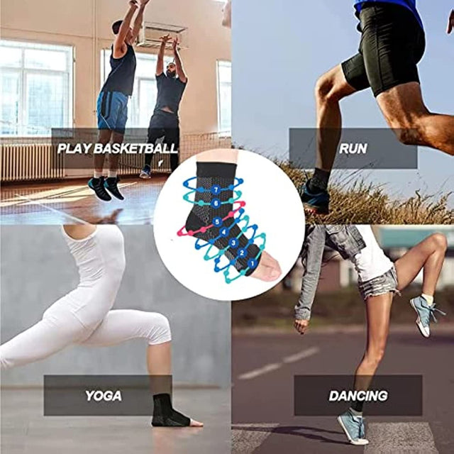 4Pairs Soothe Socks for Neuropathy Pain,Ankle Brace Compression Support,Soothesocks for Neuropathy Women & Men-4Colors L/XL