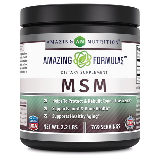 Amazing Formulas MSM Dietary Supplement Powder - 2.2 Lbs - Approx 769 Servings - Methylsulfonylmethane Powder Supports Bone Health Protects Tissues Supports Healthy Ageing