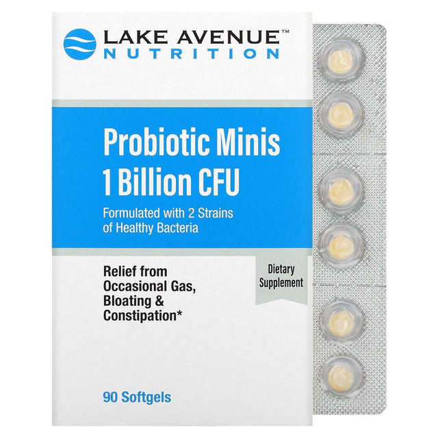 Lake Avenue Nutrition, Probiotic Minis, 2 Strain Blend, 1 Billion CFU, 90 Softgels