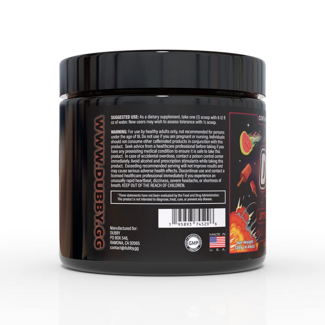 Dubby - Gamer Energy Drink Powder for Gaming, Nootropics Jitter-Free Natural Energy, Watermelon, Guava, Lime Flavor, 30 Serving Drinks, 5.61 Ounces (Galaxy Grenade)