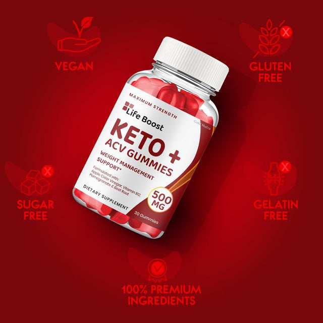 Life Boost Keto ACV Gummies Powerful Formula, Maximum Strength (2 Pack)