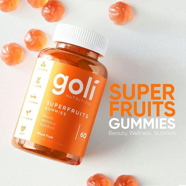 Goli Nutrition Superfruits Gummy, 60 Count, Fruit Blend Flavor (5-Pack)
