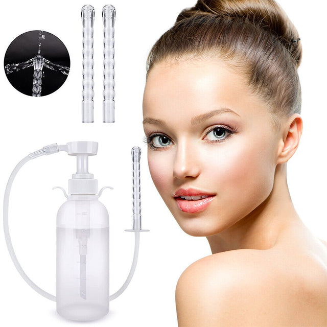 Kingfurt Silicone Vaginal Irrigator - Reusable Pudendal Syringe for Gynecological Health - Non-Allergenic & BPA Free - 9-Hole Spray Design
