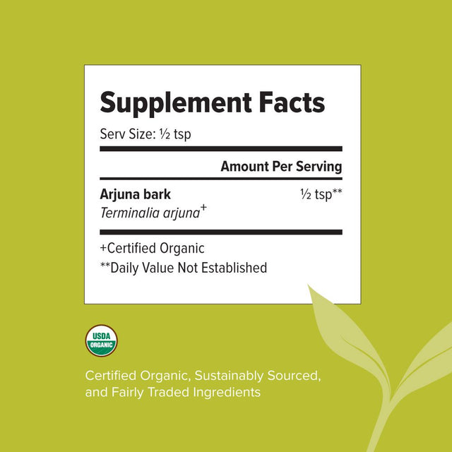 Banyan Botanicals Organic Arjuna Powder – Arjuna Bark Powder (Terminalia Arjuna) –Traditional Herbal Heart Supplement for Proper Heart Function* – 1/2 Lb. – Non-Gmo, Sustainably Sourced, Vegan*