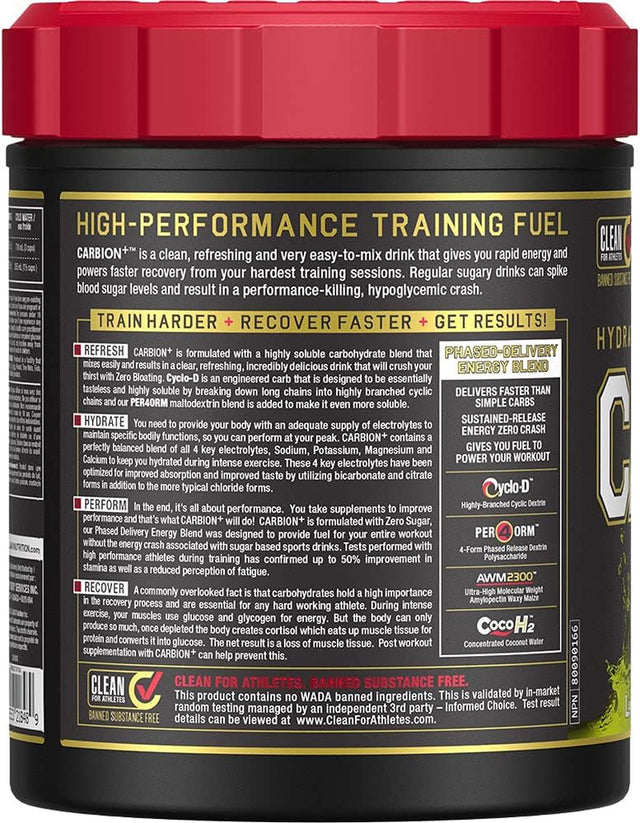 ALLMAX CARBION+, Lemon Lime - 725 G - High-Performance Training Fuel - Boosts Hydration, Performance & Recovery - 25 Servings