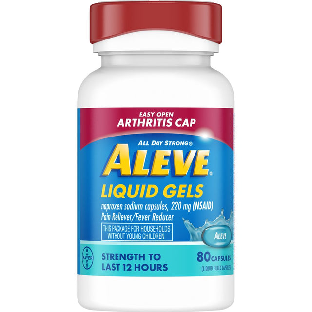 Aleve Liquid Gels Easy Open Arthritis Cap Naproxen Sodium Pain Reliever, 80 Count
