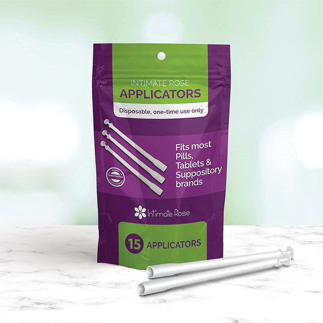 Intimate Rose Vaginal Suppository Applicator Disposable Vaginal Applicators, Pack of 15