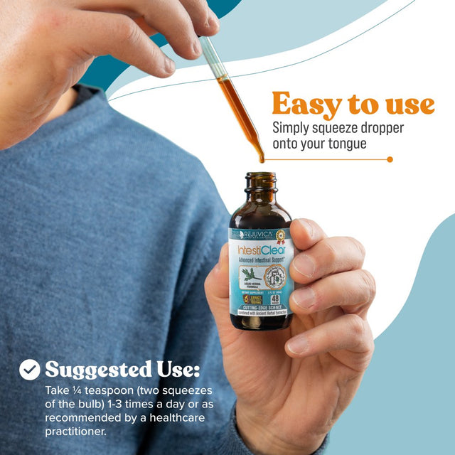 Intesticlear - Advanced Intestinal Cleanse Support for Humans - All-Natural Liquid Formula for 2X Absorption - Bonus Liver Support - Wormwood, Black Walnut, Ginger and More