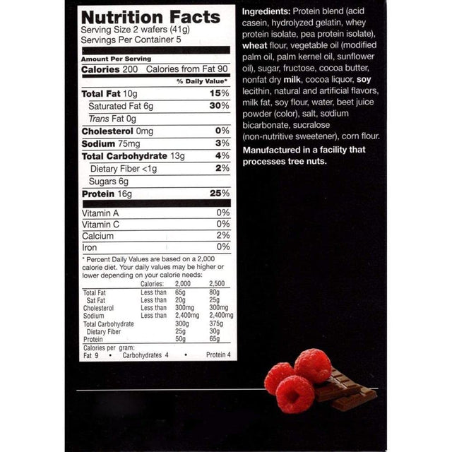 Protiwise - Diet Protein Wafer | Chocolate Raspberry | 5/Box (10 Wafers - 2 Pack Box) | Weight Loss, KETO Diet Friendly, Hunger Control Snack | Low Calorie, Low Carb, Low Sugar