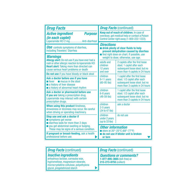 Imodium A-D Diarrhea Relief Caplets, Loperamide Hydrochloride, 6 Ct.