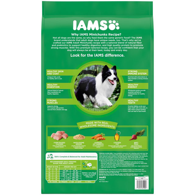 IAMS Proactive Health Minichunks Chicken and Whole Grain Recipe Dry Dog Food, 15 Lb Bag