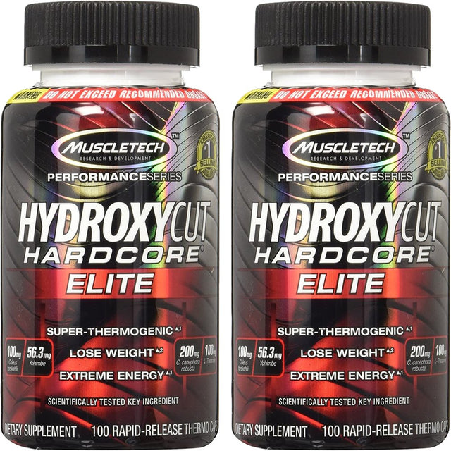 Hydroxycut Weight Loss Pills for Women & Men Hardcore Elite , Weight Loss Supplement Pills , Weightloss Energy Pills , Metabolism Booster for Weight Loss , 100 Count (Pack of 2) 100 Count (Pack of 2) Brown