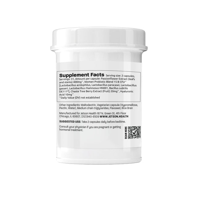 Jetson Vaginal Health, Mood and Hormonal Support Women Probiotic Supplement, 15 Billion CFU, 62 Ct.