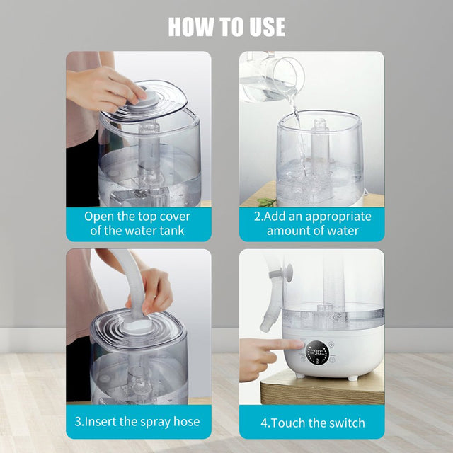 Irishom Humidifier, 4L Humidifier for Room Touch Whole House Humidifiers 3 Mist Modes Auto Standby Mode, with Remote Control / Ultra Quiet Timer