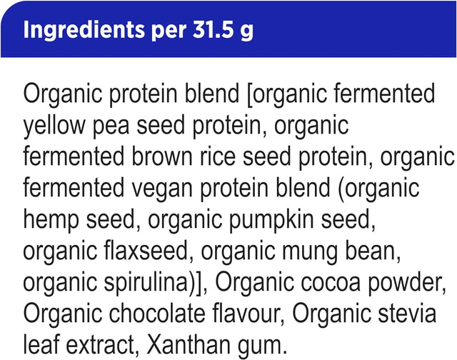Genuine Health Fermented Organic Vegan Proteins+, Natural Chocolate Protein Powder, 20G Protein, 21.16 Oz Tub, 20 Servings