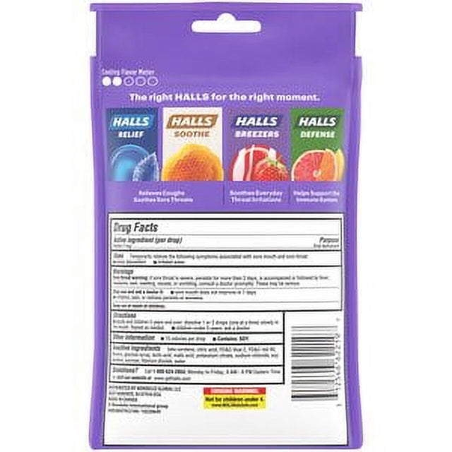 Halls Breezers Drops Cool Creamy Strawberry 25 Ea