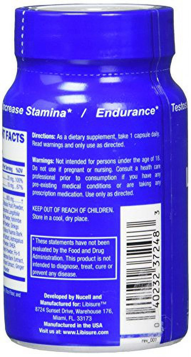 LIBISURE N.1 Test Booster - Increase Test, Energy Stamina, Size, Energy 30 Caps