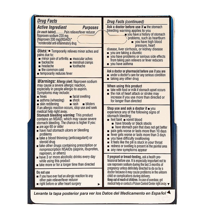 Flanax Pain Reliever/Fever Reducer Tablets - 24 Tablets