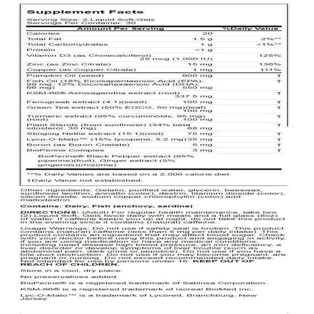 Irwin Naturals Testosterone up Prostate Defense, Dual-Action, 60 Liquid Soft-Gels