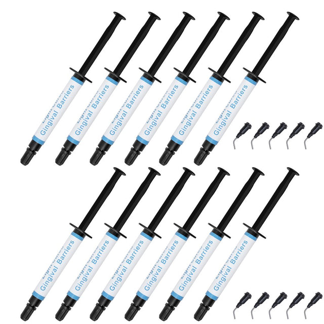 10Pcs Dental Gingival Gel Dam Barrier Gum Protector Syringe Tip Teeth Whitening