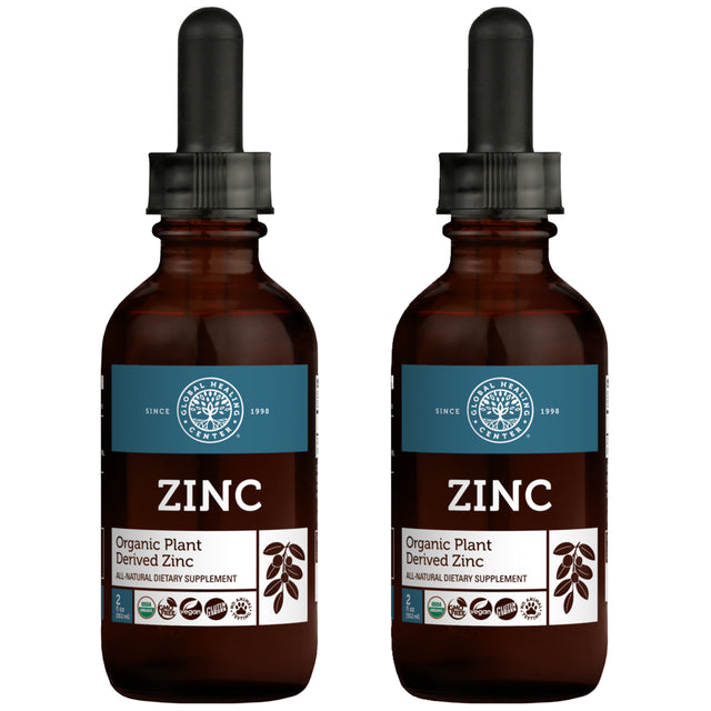 Global Healing Organic Zinc Liquid Supplement for Adults - 2 Fl Oz