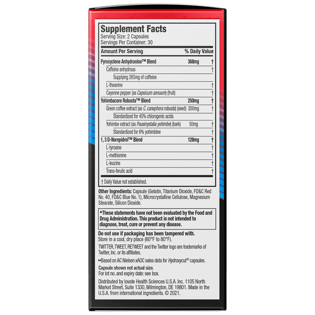 Hydroxycut Hardcore Weight Loss Capsules, Burn Calories, Increase Energy, 60 Ct, 30 Servings