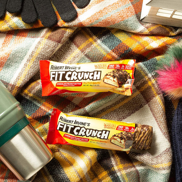 FITCRUNCH Snack Size Protein Bars, Designed by Robert Irvine, World’S Only 6-Layer Baked Bar, Just 3G of Sugar & Soft Cake Core (Chocolate Peanut Butter)