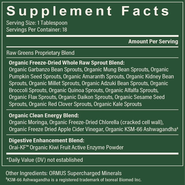 Global Healing Organic Super Greens Powder - 9.5 Ounces