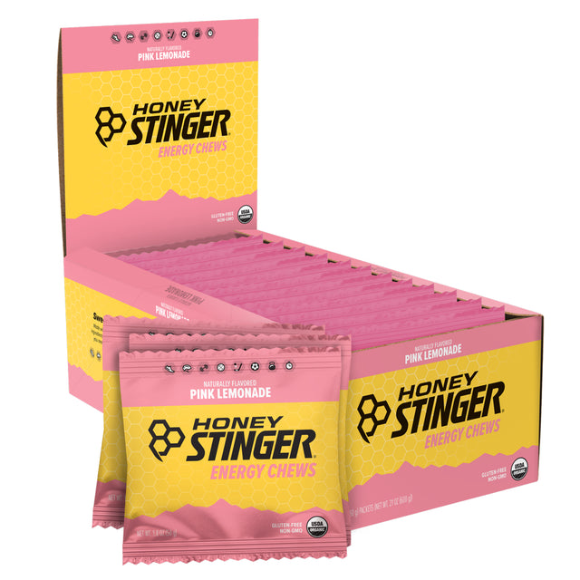 Honey Stinger Organic Energy Chew, Pink Lemonade, 1.8 Oz, 12 Ct