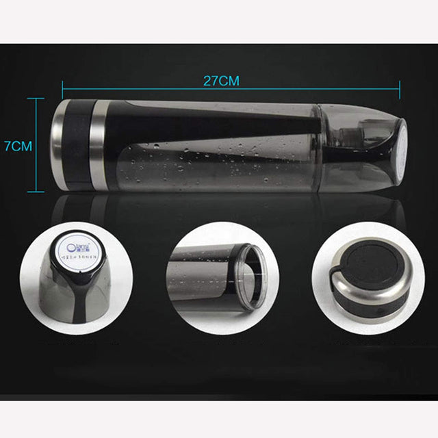 Portable 3-Minute Hydrogen-Rich Water Bottle Rechargeable High Concentration Hydrogen Water Generator Glass Bottle Anti-Aging Anti-Oxidation Kettle 500Ml