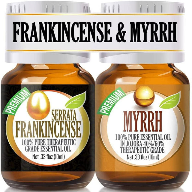 Frankincense and Myrrh Essential Oil Combo Pack 100 Pure, Best Therapeutic Grade Essential Oil - 2/10Ml