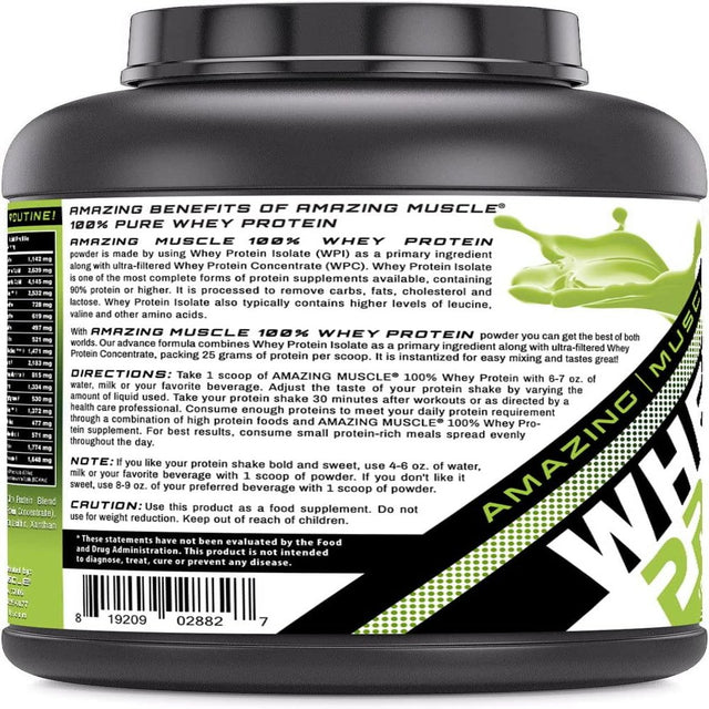 Amazing Muscle 100% Whey Protein Powder *Advanced Formula with Whey Protein Isolate as a Primary Ingredient along with Ultra Filtered Whey Protein Concentrate (Japanese Matcha , 5 Lb)
