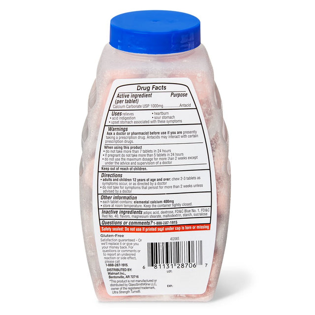 Equate Ultra-Strength Antacid Tablets, 1000 Mg, Assorted Berries, 160 Count