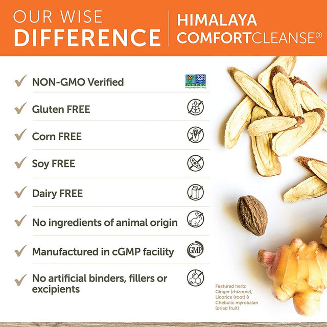 Himalaya Comfort Cleanse for Detox, Gentle Colon Cleanse & Occasional Constipation, 500 Mg, 60 Capsules, 1 Month Supply