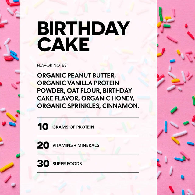 FROPRO Plant Protein Snack Bars - Plant Based Protein Bars, All-Natural, Gluten, Dairy, & Soy Free, High Protein Bars with Low Calories | Birthday Cake, 12 Pack