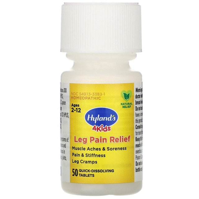 Hyland'S 4 Kids Leg Pain Relief, Natural Relief of Muscle Aches & Soreness, Stiffness, Leg Cramps, 50 Tablets.