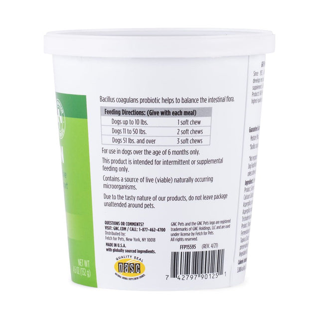 GNC Pets Essentials Digestion Soft Chews, All Dog, 60 Ct